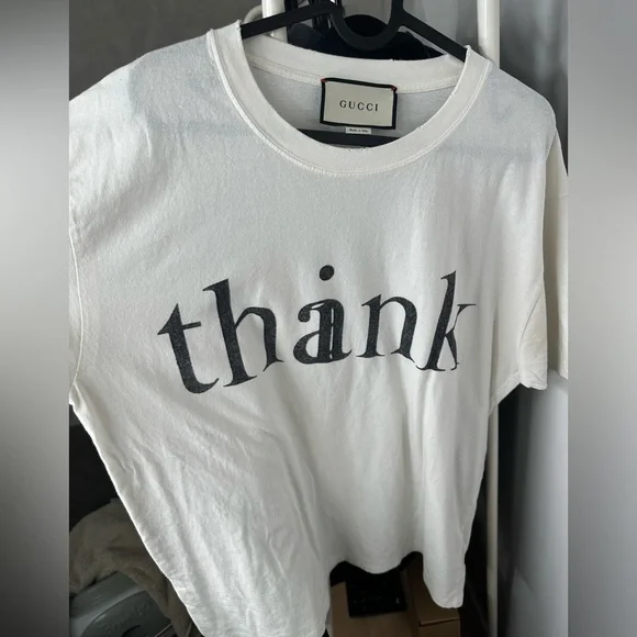 Gucci t shirt think/thank